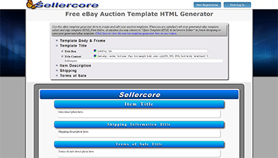 Sellercore's Free eBay Template Generator